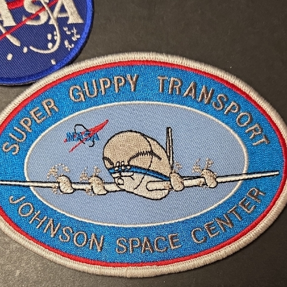 NASA Embroidered Patch Set Of 5 And One Sticker - Blue and Red - Picture 2 of 7
